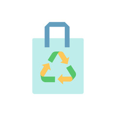 Poster - Compostable bag vector flat color icon. Solutions for recycling and reducing waste. Eco friendly, biodegradable materials use. Cartoon style clip art for mobile app. Isolated RGB illustration