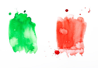 Wall Mural - Italian republic day watercolor painting. Hand drawn illustration in colors of Italian national flag, artistic abstract background, beautiful design element