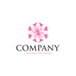 © HardTeam - Flower Hexagon Pink Color Logo Design