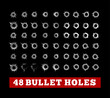 Bullet holes vector illustration on black