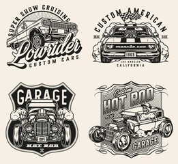 Sticker - Retro custom cars vintage prints