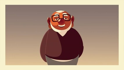 Sticker - afro old man standing character animated