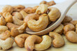 Tasty cashew nuts in bowl, Roasted cashew nuts, cashew nuts with salt, Healthy snack, vegetarian food.