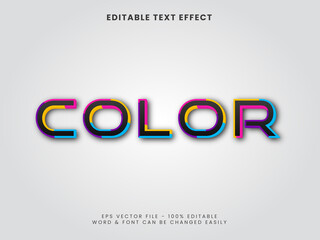 Poster - 3d colorful text effect. editable text effect vector.