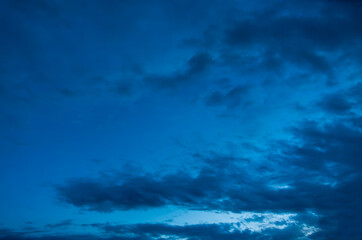 Wall Mural - beautiful sky with clouds at blue hour, sky remplacement, nature background