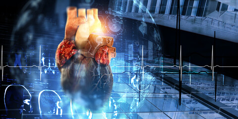 Wall Mural - moderm medicine. cardiology . mixed media