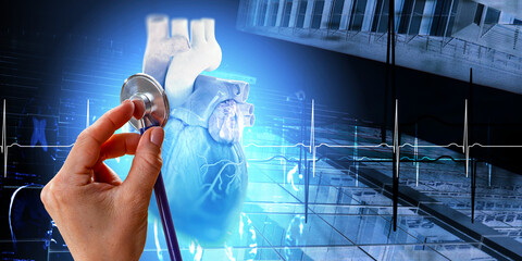 Wall Mural - moderm medicine. cardiology . mixed media