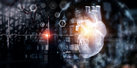 Wall Mural - moderm medicine. cardiology . mixed media