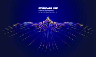 Poster - The lines of color come together like an eagle spreading its wings