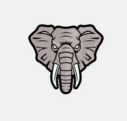 Wall Mural - Mascot Head of elephant logo vector illustration