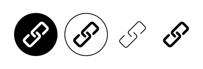 Sticker - Link icon set. Hyperlink chain symbol.