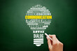 © dizain - COMMUNICATION light bulb word cloud collage, business concept on blackboard