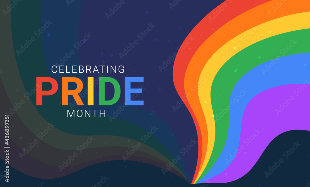 Celebrating pride month. Horizontal banner for LGBT events. - obrazy, fototapety, plakaty 