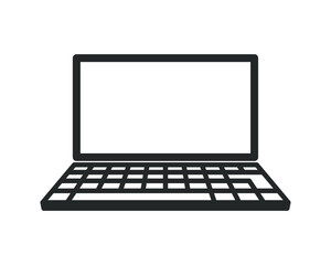 Poster - Laptop icon. Portable computer symbol. Office device logo sign. Vector illustration image. Isolated on white background.