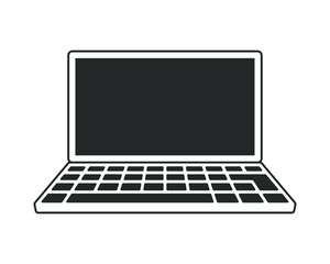 Poster - Laptop icon. Portable computer symbol. Office device logo sign. Vector illustration image. Isolated on white background.