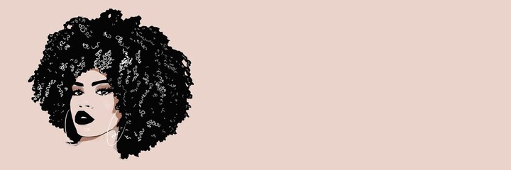 Wall Mural - Black Woman with afro hair. Black hairstyles
