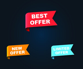 Poster - best offer, new offer, limited offer banner set. Vector illustration