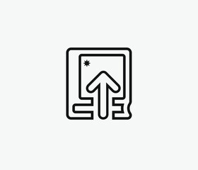 Poster - Upload vector icon.  Editable stroke. Symbol in Line Art Style for Design, Presentation, Website or Apps Elements, Logo. Pixel vector graphics - Vector