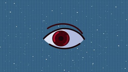 Sticker - cyber crime eye with circuit animated