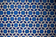 Mosaic Jewish Ornament Shades Of Blue Wall Decor Of The Synagogue In The Old Town Of Marrakesh