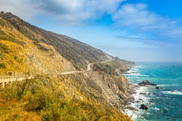 Wall Mural - Empty Pacific Highway 1 in California on a spring day, Big Sur