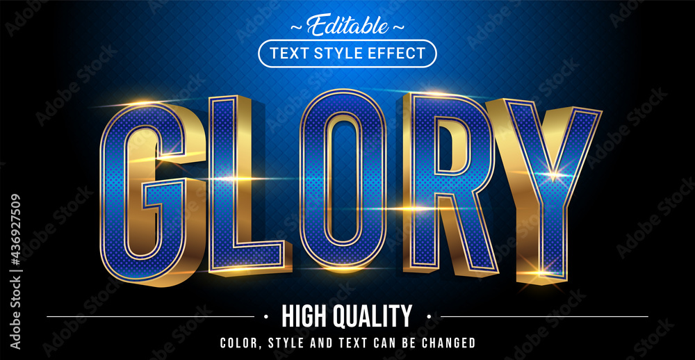 Editable text style effect - Glory text style theme. - obrazy, fototapety, plakaty 