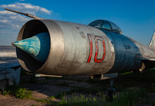 An Old Decommissioned Fighter Jet In An Aircraft Graveyard