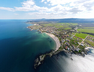 Aerial panorama of village of Lozenets, Bulgaria