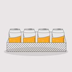 Poster - Pack beer draw drink alcohol liquid enjoy icon - Vector