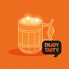 Poster - Glass beer orange drink alcohol liquid enjoy icon - Vector