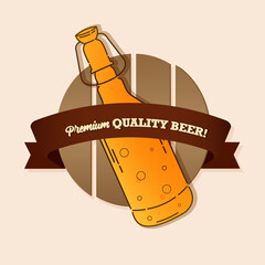 Poster - Bottle beer logo drink alcohol liquid enjoy icon - Vector