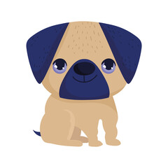 Sticker - cute dog pug