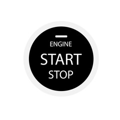 Poster - engine start stop button on white background. start engine button.