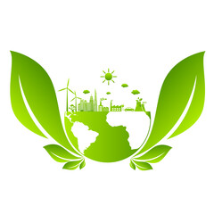 Wall Mural - Ecology concept and Environmental ,Banner design elements for sustainable energy development, Vector illustration