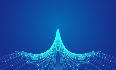 Poster - the blue dots converge like an eagle spreading its wings