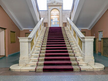 Stairs With Red Carpet Inside The Opera And Ballet Theater
