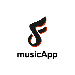 Wall Mural - initial letter f for music app icon logo vector. modern icon mobile phone