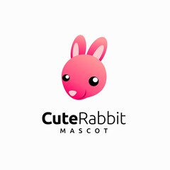 Canvas Print - Cute rabbit mascot with simple concept