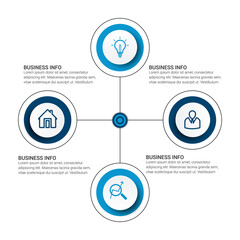 Vector Infographic label design template with icons and number options or steps. For content, diagram, flowchart, steps, parts, timeline infographics, workflow, chart.