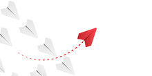 Paper Plane With Own Way Illustration