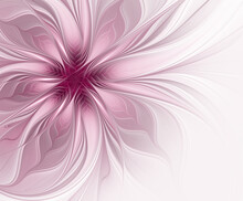 Abstract Fractal Large Muted Pink Flower
