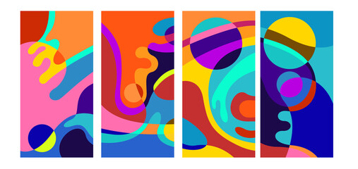 Poster - vector colorful abstract psychedelic liquid and fluid background pattern