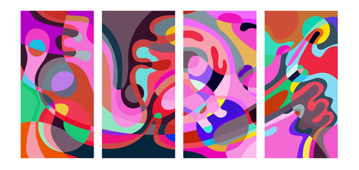 Aufkleber - Vector colorful abstract psychedelic liquid and fluid background pattern