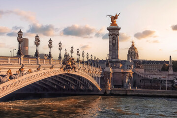 Fototapete - Alexandre III Bridge in Paris 