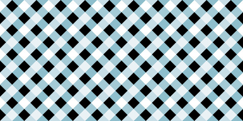 Poster - Checkered black and blue seamless repeat pattern background