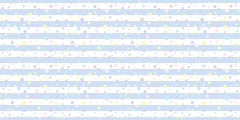 Poster - Stripes and dots pastel seamless repeat pattern background