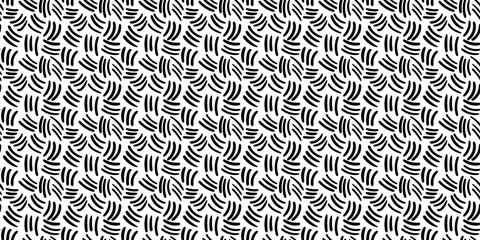 Poster - Black marker strokes seamless repeat pattern background