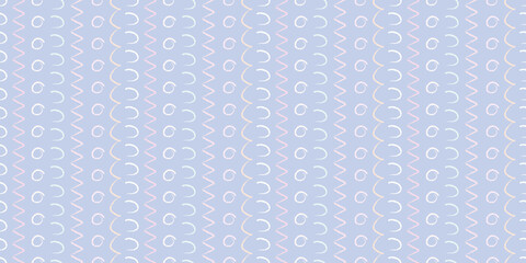 Poster - Pastel blue doodles seamless repeat pattern background