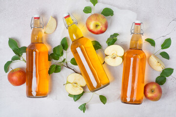 Apple cider vinegar in glass bottle