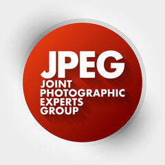 Fototapete - jpeg - joint photographic experts group acronym, concept background